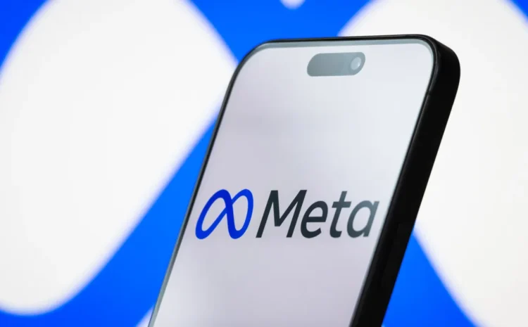 meta platform logo displayed on mobile screen